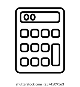 Calculator Vector Line Icon Design