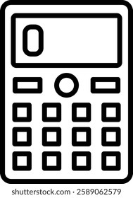 Calculator Vector Line Icon Design