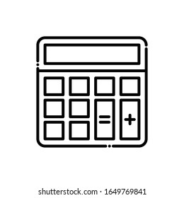 Icono de línea del vector de la calculadora. archivo EPS 10 de estilo ilustración