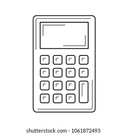 Calculator vector line icon isolated on white background. Calculator line icon for infographic, website or app. Icon designed on a grid system.