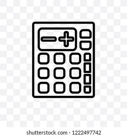 Calculator vector linear icon isolated on transparent background, Calculator transparency concept can be used for web and mobile