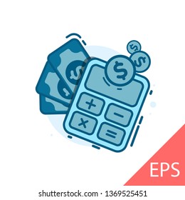 Calculator. Vector modern line design illustration icon