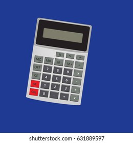 Calculator vector on blue background