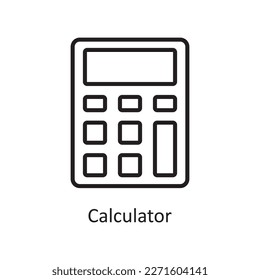 Calculator vector outline Icon Design illustration. Logistic Symbol on White background EPS 10 File