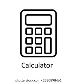 Calculator Vector  outline Icon Design illustration. User interface Symbol on White background EPS 10 File