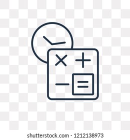 Calculator vector outline icon isolated on transparent background, high quality linear Calculator transparency concept can be used web and mobile