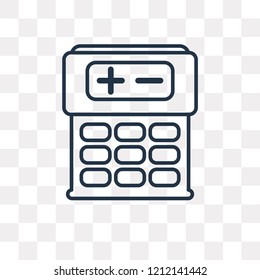 Calculator vector outline icon isolated on transparent background, high quality linear Calculator transparency concept can be used web and mobile