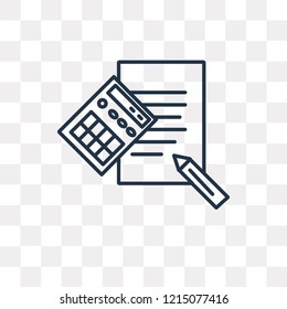 Calculator vector outline icon isolated on transparent background, high quality linear Calculator transparency concept can be used web and mobile