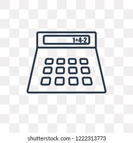 Calculator vector outline icon isolated on transparent background, high quality linear Calculator transparency concept can be used web and mobile