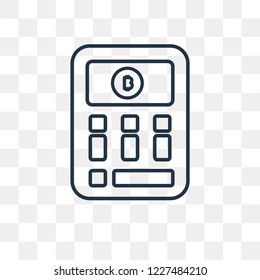 Calculator vector outline icon isolated on transparent background, high quality linear Calculator transparency concept can be used web and mobile