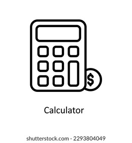 Calculator  Vector  outline Icons. Simple stock illustration stock
