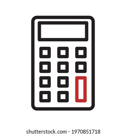 Calculator vector sketch icon isolated on white background. Calculator sketch icon for infographic, website or app.