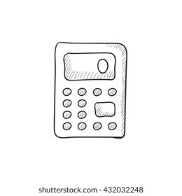 Rechner, Vektorgrafik Symbol einzeln auf Hintergrund. Handgezeichnetes Rechnersymbol. Skizze-Icon für Infografik, Website oder App.