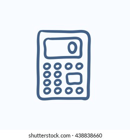 Calculator vector sketch icon isolated on background. Hand drawn Calculator icon. Calculator sketch icon for infographic, website or app.