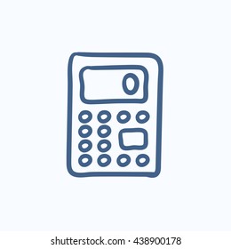 Calculator vector sketch icon isolated on background. Hand drawn Calculator icon. Calculator sketch icon for infographic, website or app.