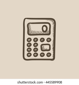 Rechner, Vektorgrafik Symbol einzeln auf Hintergrund. Handgezeichnetes Rechnersymbol. Skizze-Icon für Infografik, Website oder App.