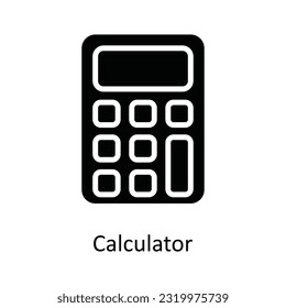 Calculator  Vector Solid  Icon Design illustration. Network and communication Symbol on White background EPS 10 File
