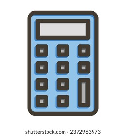 Calculator Vector Thick Line Filled Colors Icon For Personal And Commercial Use.
