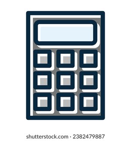 Calculator Vector Thick Line Filled Dark Colors Icons For Personal And Commercial Use.
