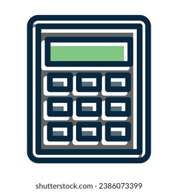 Calculator Vector Thick Line Filled Dark Colors Icons For Personal And Commercial Use.
