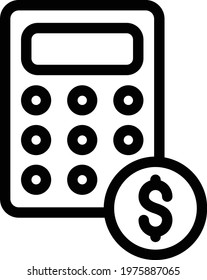 calculator vector thin line icon