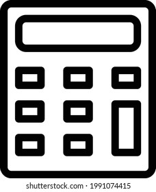 calculator vector thin line icon