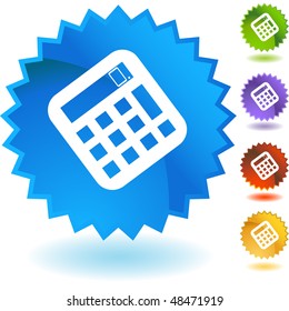 Calculator web button isolated on a background