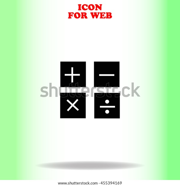 Calculator web icon. Black illustration on\
white background