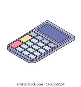 calculator in white background vector illustration