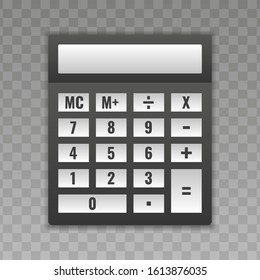 Calculator with white buttons. Vector illustration.