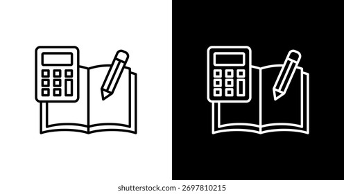 Calculadora Diseño de conjunto de iconos blancos