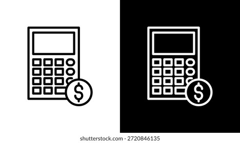 Calculadora White Icon Set Vetor
