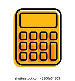 calculator yellow outline ecommerce Icon button