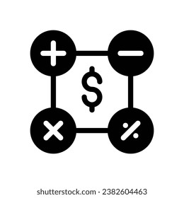 logotipo de icono de calculadora-24glifo para sitio web, aplicación, impresión, documento, diseño de afiches, etc, adecuado para diseño web, logotipo, aplicación