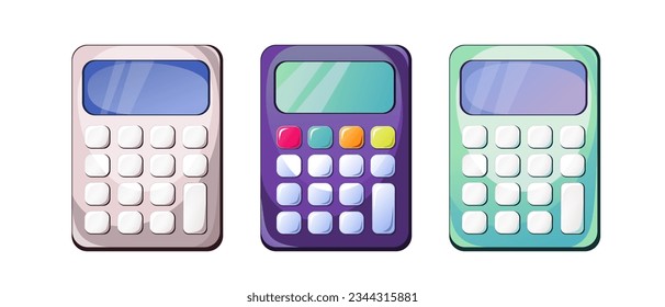 Calculator.A set of calculators isolated on a white background.Vector illustration.