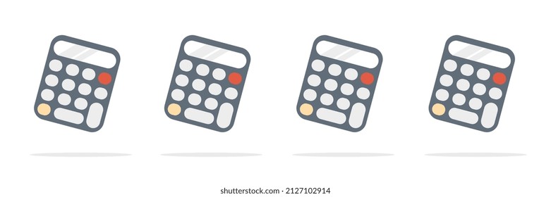 Calculators, finance and business, white background, vector size for commercial use in modern style.