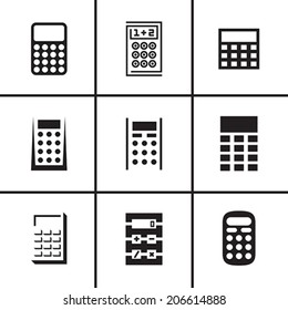 Calculators icons set vector illustration