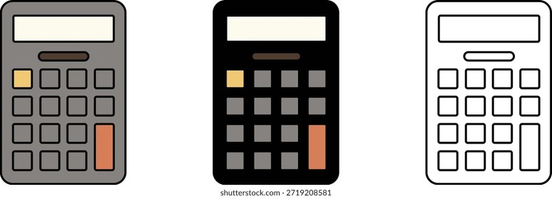 Calculadoras Conjunto de Ilustração, Vários Dispositivos, Estilo Plano, Uso Educacional
