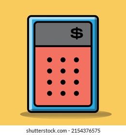 calculators, money counting machines, for offices, banks,
e commerce and online payment app, vector icon illustrator