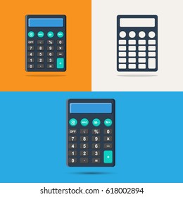 Calculators. A set of calculator icons, in different styles.