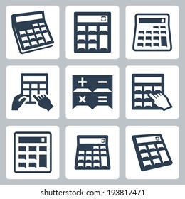 Calculators vector icons set