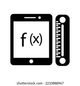 Calculus equation formulas function icon | Black Vector illustration |