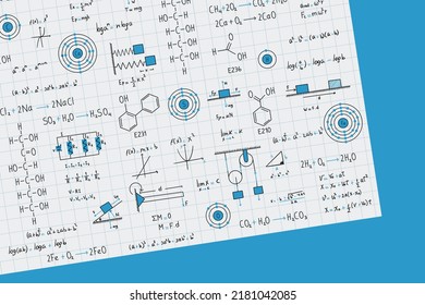 Calculus Equations, Algebra, Organic Chemistry, Chemical Reactions, Chemical Elements, Physics, Rectilinear Motion, Statics, Electromagnetism, Frictional Force, Energy, With Grid Sheet