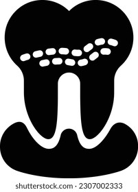 calculus or tartar concept, rough and hardened surface formed on teeth vector icon design, odontology symbol, oral medicine sign, Dental instrument stock illustration