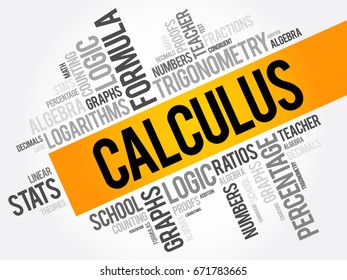 Calculus word cloud collage, education concept background
