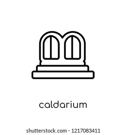 Caldarium icon. Trendy modern flat linear vector Caldarium icon on white background from thin line sauna collection, editable outline stroke vector illustration