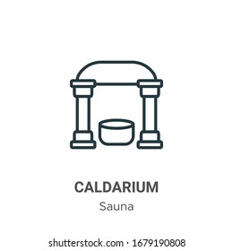 Caldarium outline vector icon. Thin line black caldarium icon, flat vector simple element illustration from editable sauna concept isolated stroke on white background