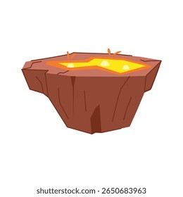 caldera lava platform cartoon. fissure tectonic, crust mantle, hotspot pyroclastic caldera lava platform sign. isolated symbol vector illustration
