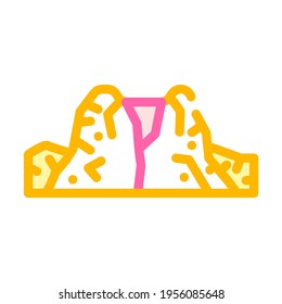 caldera volcano color icon vector. caldera volcano sign. isolated symbol illustration