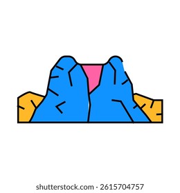 caldera volcano line icon vector. caldera volcano sign. isolated symbol illustration